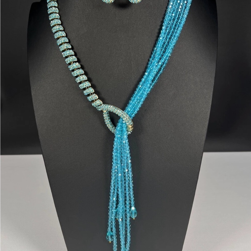 Heidi Daus Turquoise Crystal Necklace Set